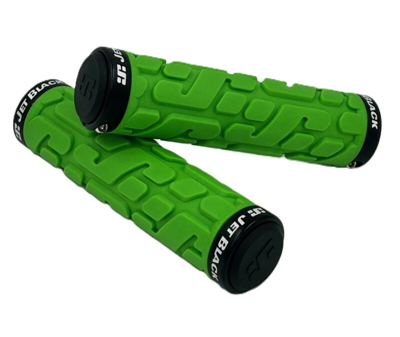 Jet Black Rivet Lock On Grips GREEN/BLACK