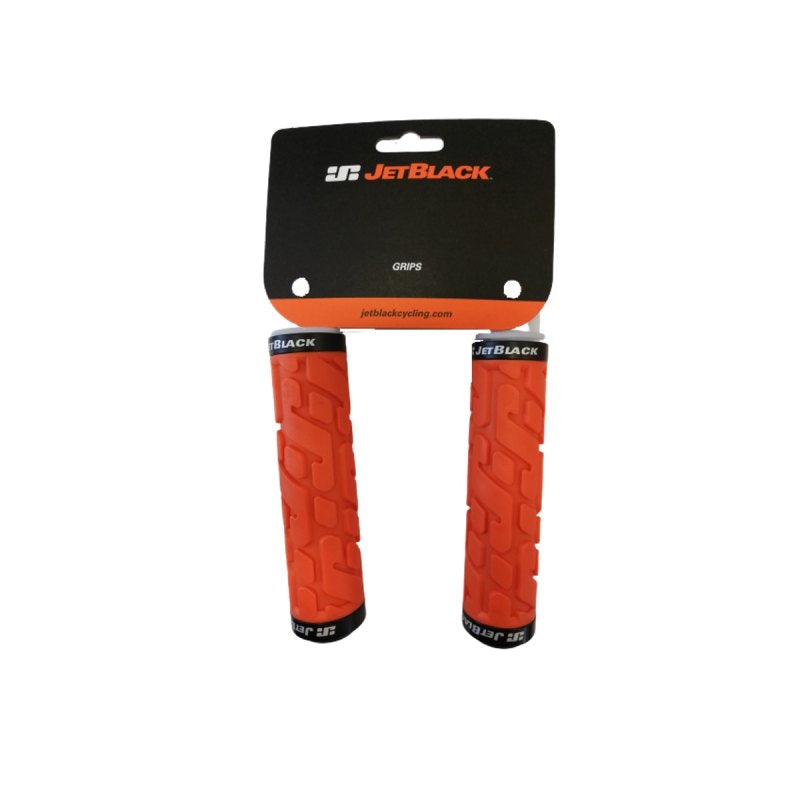 Jet Black Rivet Lock On Grips ORANGE